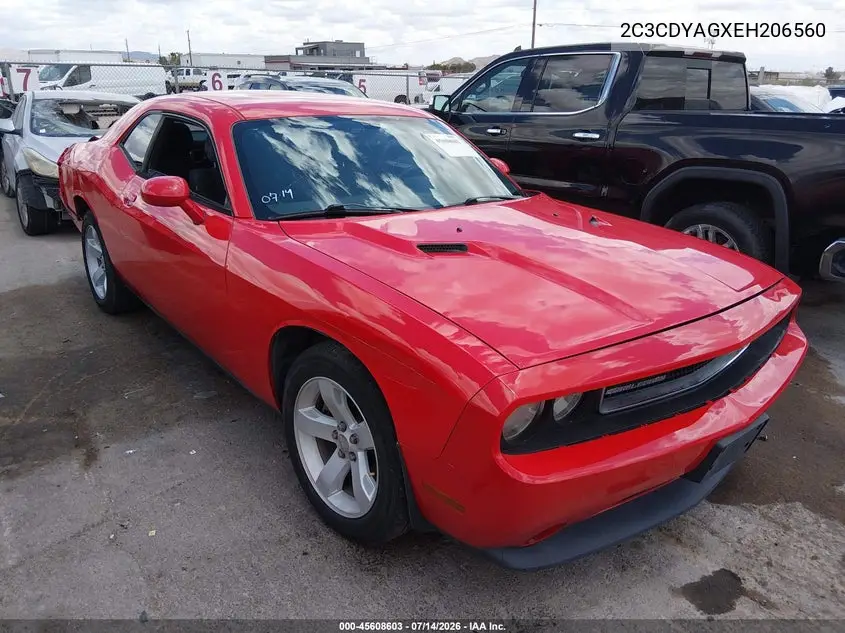 2014 Dodge Challenger Sxt VIN: 2C3CDYAGXEH206560 Lot: 45608603