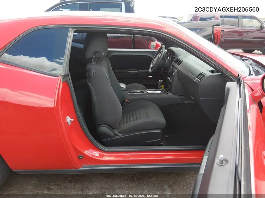 2014 Dodge Challenger Sxt VIN: 2C3CDYAGXEH206560 Lot: 45608603