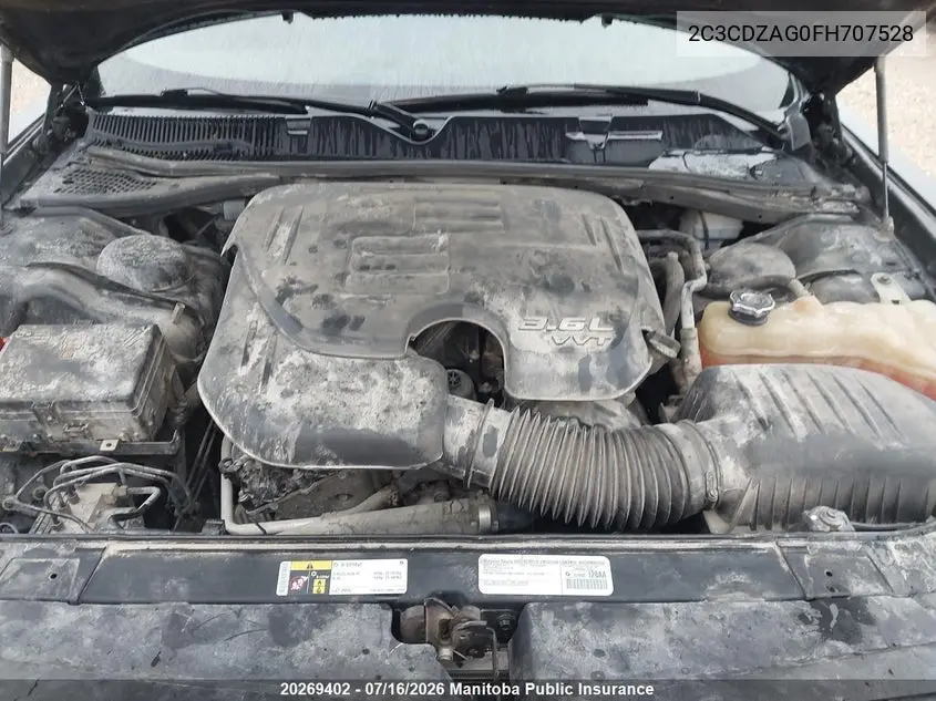 2015 Dodge Challenger Sxt VIN: 2C3CDZAG0FH707528 Lot: 20269402