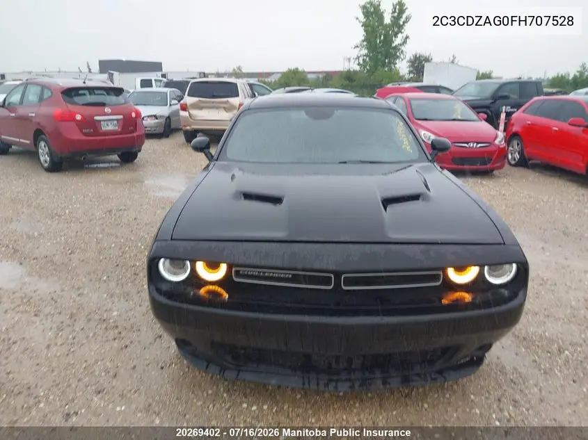 2015 Dodge Challenger Sxt VIN: 2C3CDZAG0FH707528 Lot: 20269402