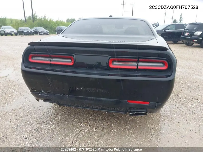 2015 Dodge Challenger Sxt VIN: 2C3CDZAG0FH707528 Lot: 20269402