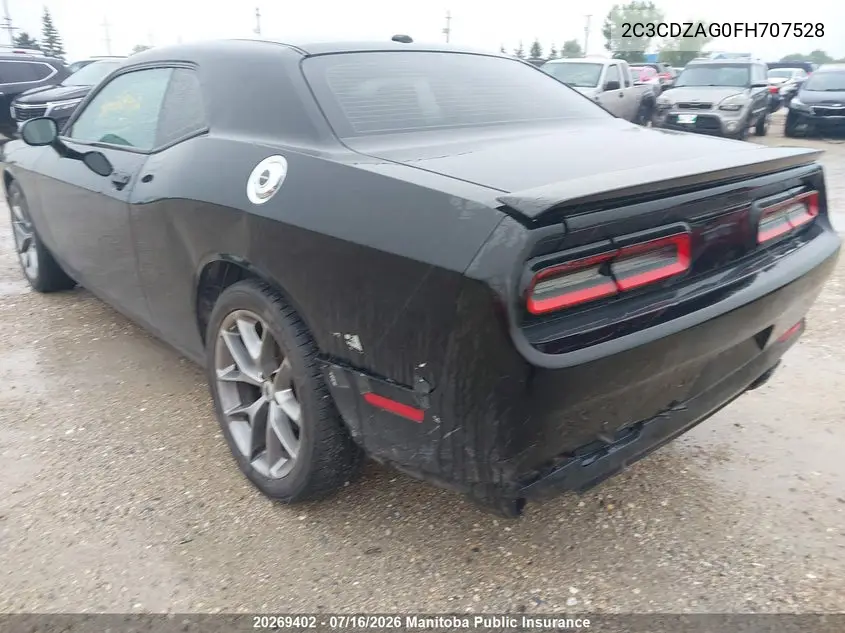 2015 Dodge Challenger Sxt VIN: 2C3CDZAG0FH707528 Lot: 20269402