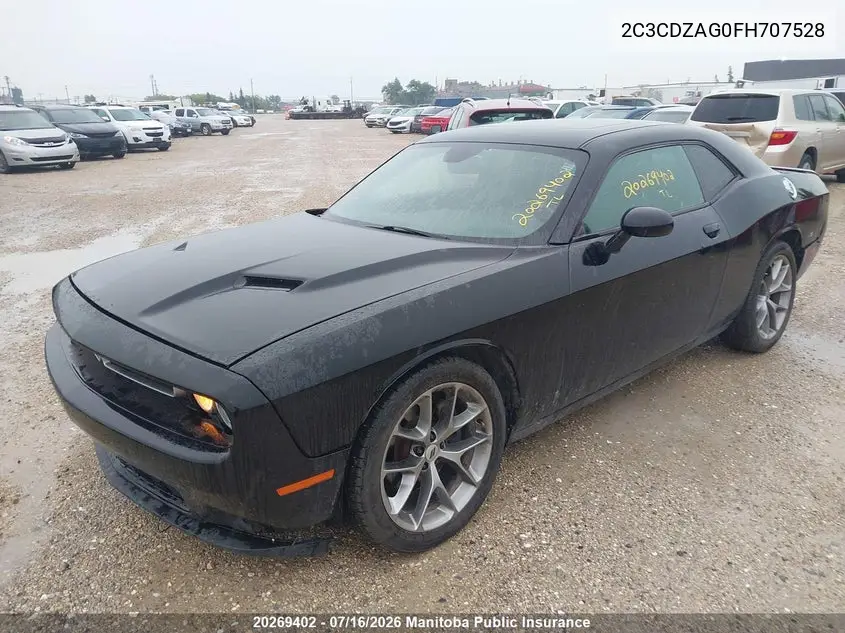 2015 Dodge Challenger Sxt VIN: 2C3CDZAG0FH707528 Lot: 20269402