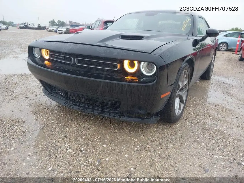2015 Dodge Challenger Sxt VIN: 2C3CDZAG0FH707528 Lot: 20269402