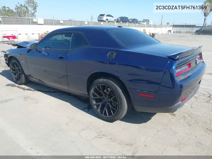 2015 Dodge Challenger R/T VIN: 2C3CDZAT5FH761369 Lot: 45414532