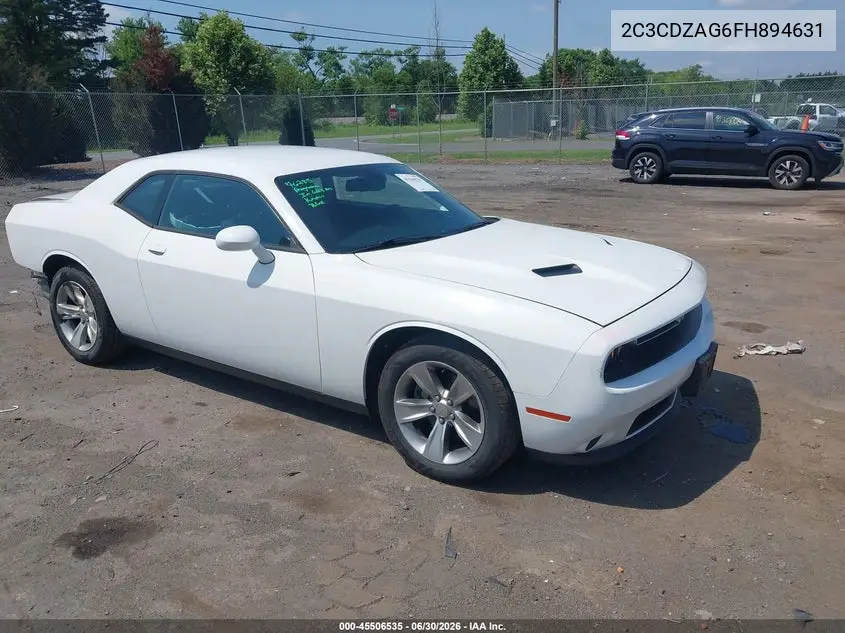 2015 Dodge Challenger Sxt VIN: 2C3CDZAG6FH894631 Lot: 45506535