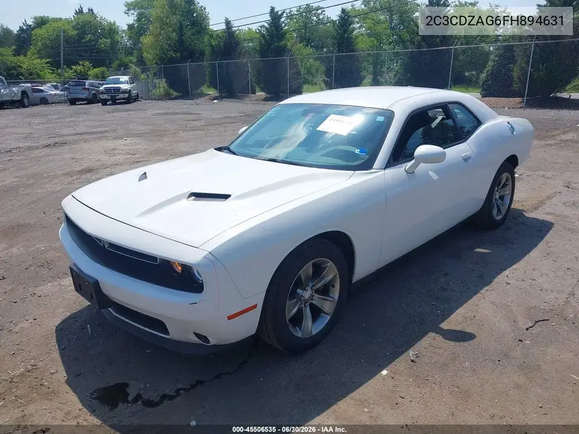 2015 Dodge Challenger Sxt VIN: 2C3CDZAG6FH894631 Lot: 45506535