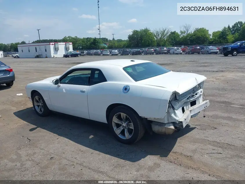 2015 Dodge Challenger Sxt VIN: 2C3CDZAG6FH894631 Lot: 45506535