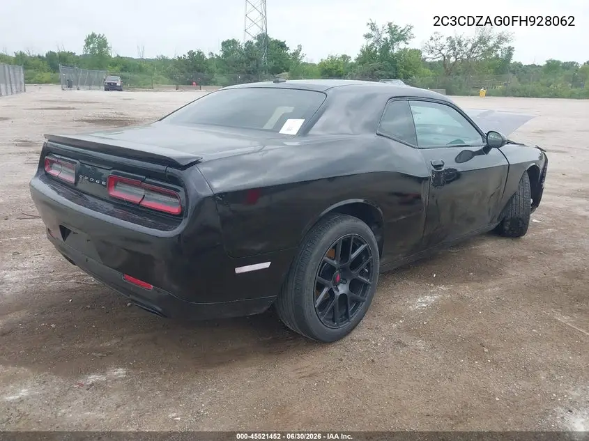 2015 Dodge Challenger Sxt VIN: 2C3CDZAG0FH928062 Lot: 45521452