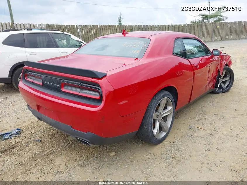 2015 Dodge Challenger Sxt VIN: 2C3CDZAGXFH737510 Lot: 45602558