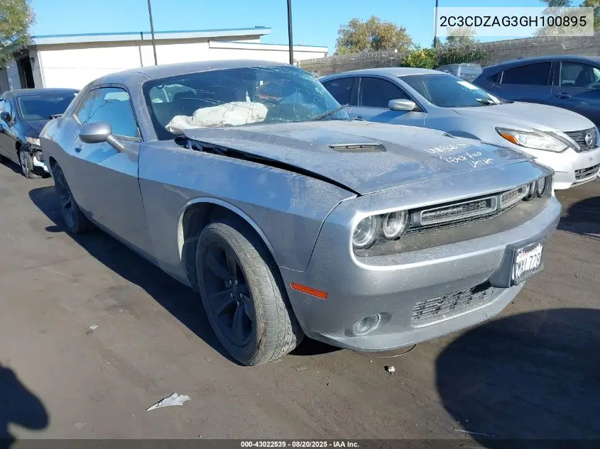 2C3CDZAG3GH100895 2016 Dodge Challenger Sxt