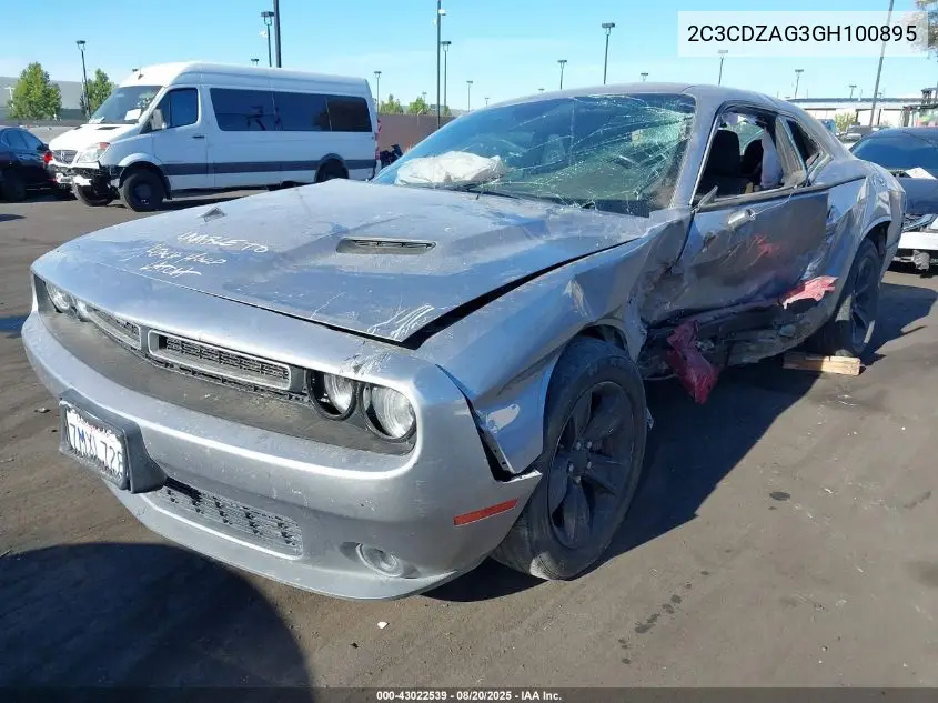 2C3CDZAG3GH100895 2016 Dodge Challenger Sxt