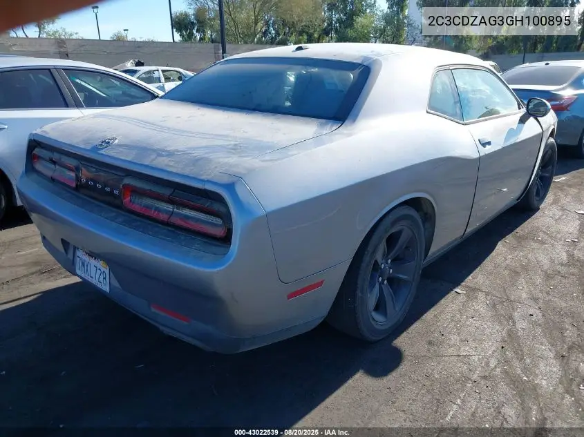 2C3CDZAG3GH100895 2016 Dodge Challenger Sxt