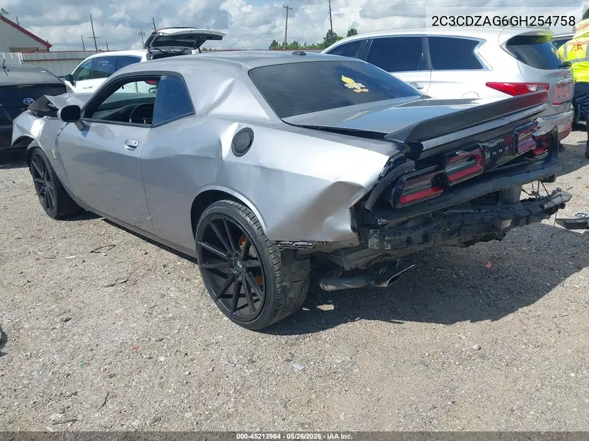 2016 Dodge Challenger Sxt VIN: 2C3CDZAG6GH254758 Lot: 45213964
