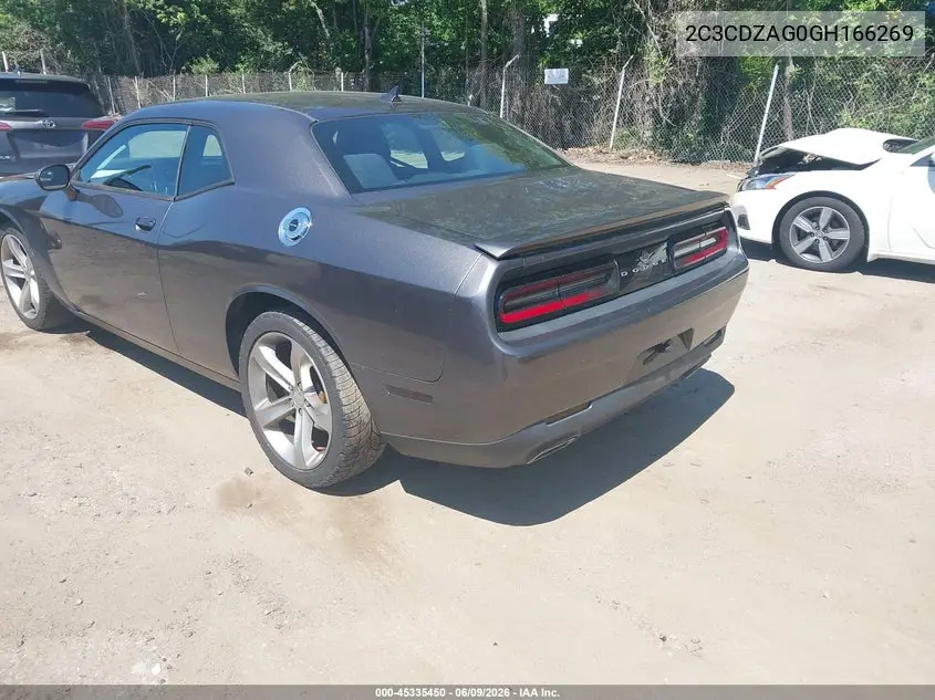 2016 Dodge Challenger Sxt VIN: 2C3CDZAG0GH166269 Lot: 45335450