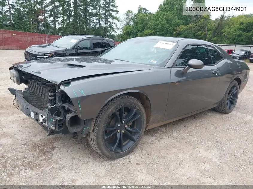 2016 Dodge Challenger Sxt VIN: 2C3CDZAG8GH344901 Lot: 45638257