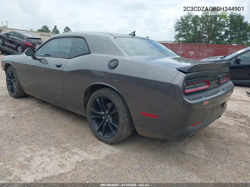 2016 Dodge Challenger Sxt VIN: 2C3CDZAG8GH344901 Lot: 45638257