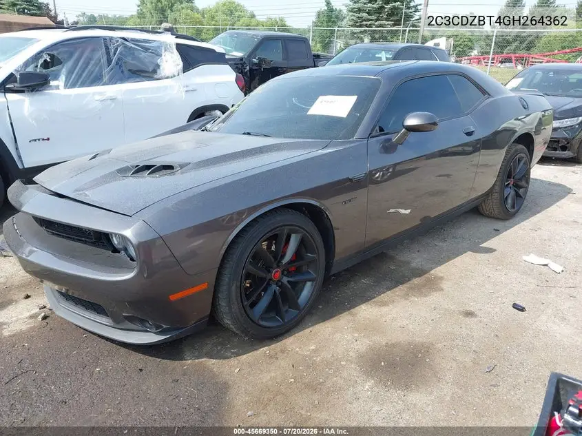 2016 Dodge Challenger R/T Plus VIN: 2C3CDZBT4GH264362 Lot: 45669350