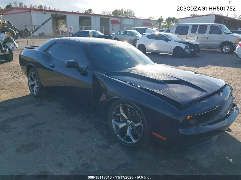 2C3CDZAG1HH501752 2017 Dodge Challenger Sxt