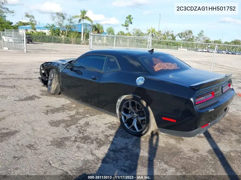 2C3CDZAG1HH501752 2017 Dodge Challenger Sxt