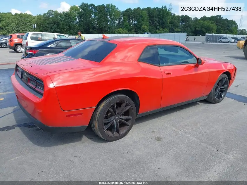 2017 Dodge Challenger Sxt Plus VIN: 2C3CDZAG4HH527438 Lot: 45583108