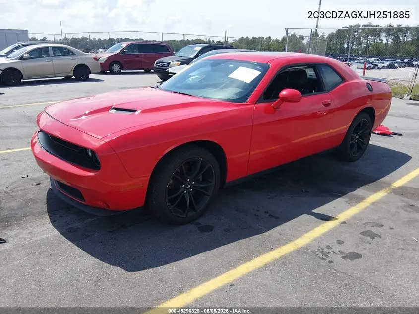 2018 Dodge Challenger Sxt Plus VIN: 2C3CDZAGXJH251885 Lot: 45290329