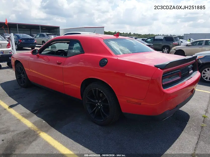 2018 Dodge Challenger Sxt Plus VIN: 2C3CDZAGXJH251885 Lot: 45290329