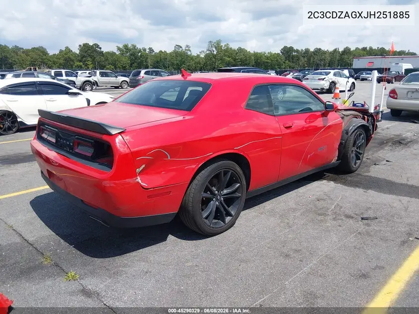 2018 Dodge Challenger Sxt Plus VIN: 2C3CDZAGXJH251885 Lot: 45290329