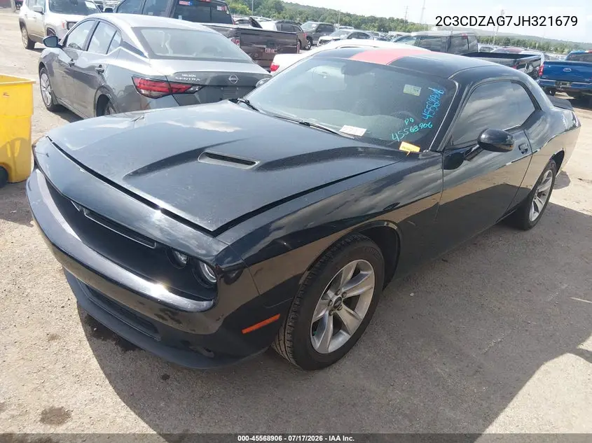 2018 Dodge Challenger Sxt VIN: 2C3CDZAG7JH321679 Lot: 45568906