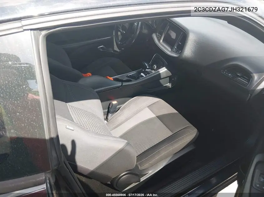 2018 Dodge Challenger Sxt VIN: 2C3CDZAG7JH321679 Lot: 45568906