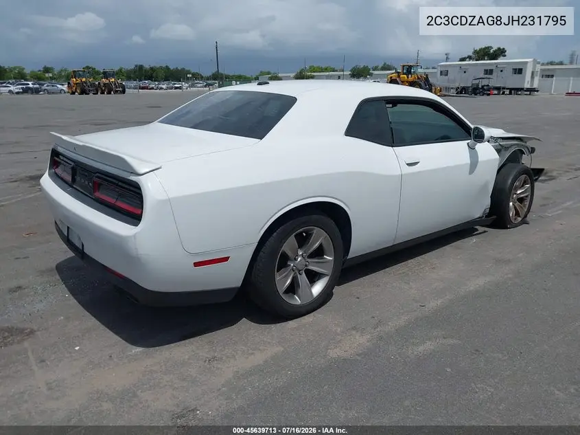 2018 Dodge Challenger Sxt VIN: 2C3CDZAG8JH231795 Lot: 45639713