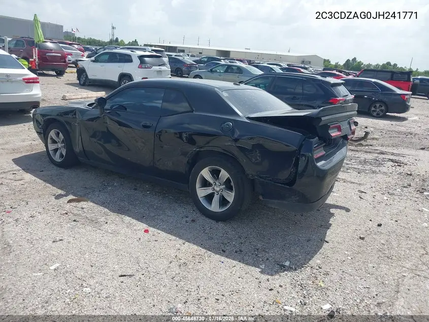2018 Dodge Challenger Sxt VIN: 2C3CDZAG0JH241771 Lot: 45648730