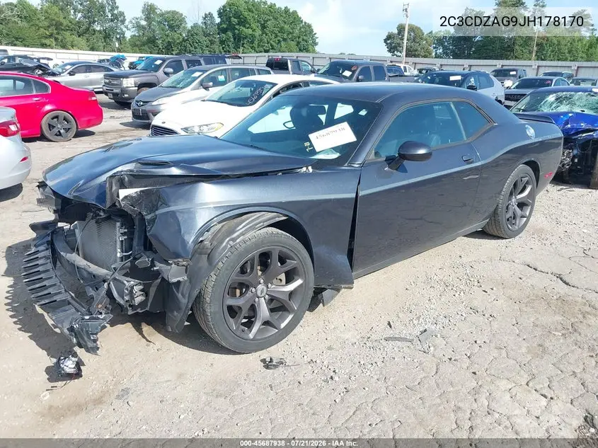 2018 Dodge Challenger Sxt VIN: 2C3CDZAG9JH178170 Lot: 45687938