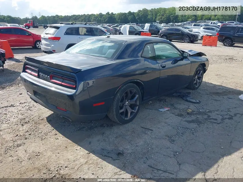 2018 Dodge Challenger Sxt VIN: 2C3CDZAG9JH178170 Lot: 45687938