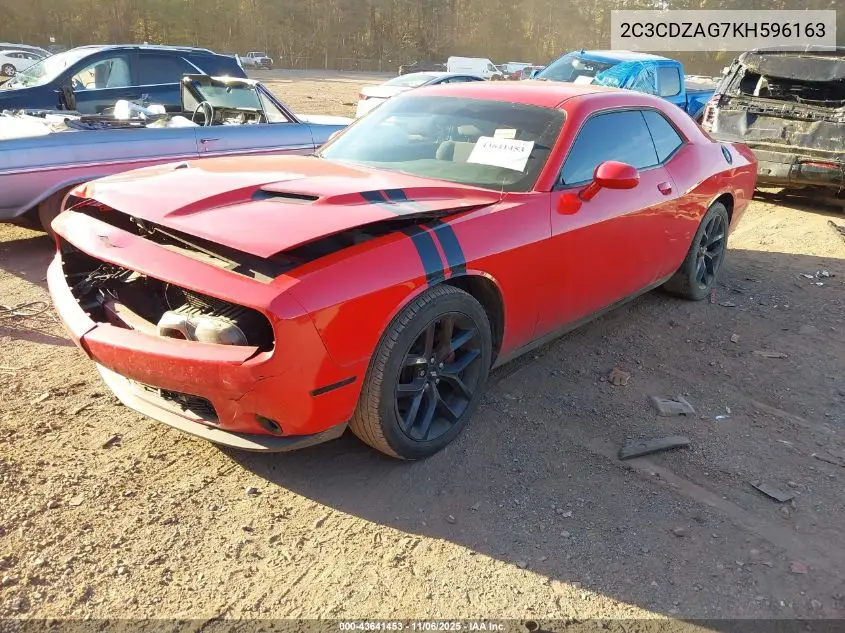 2C3CDZAG7KH596163 2019 Dodge Challenger Sxt