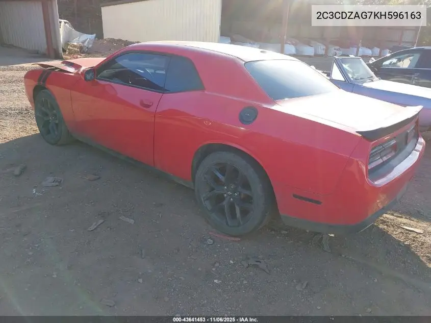 2C3CDZAG7KH596163 2019 Dodge Challenger Sxt