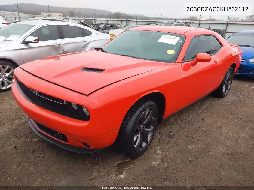 2C3CDZAG0KH532112 2019 Dodge Challenger Sxt