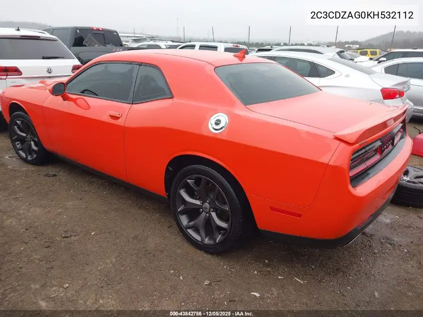 2C3CDZAG0KH532112 2019 Dodge Challenger Sxt