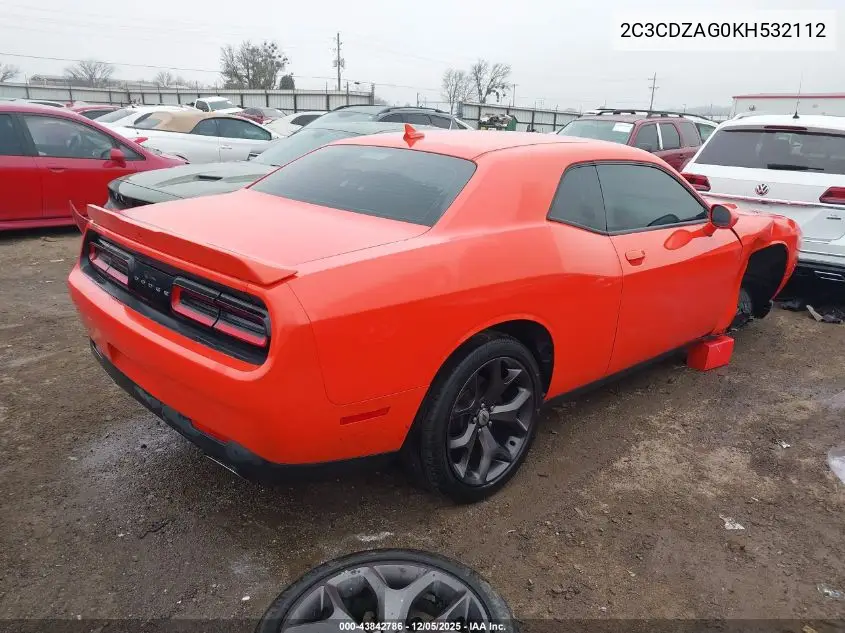 2C3CDZAG0KH532112 2019 Dodge Challenger Sxt