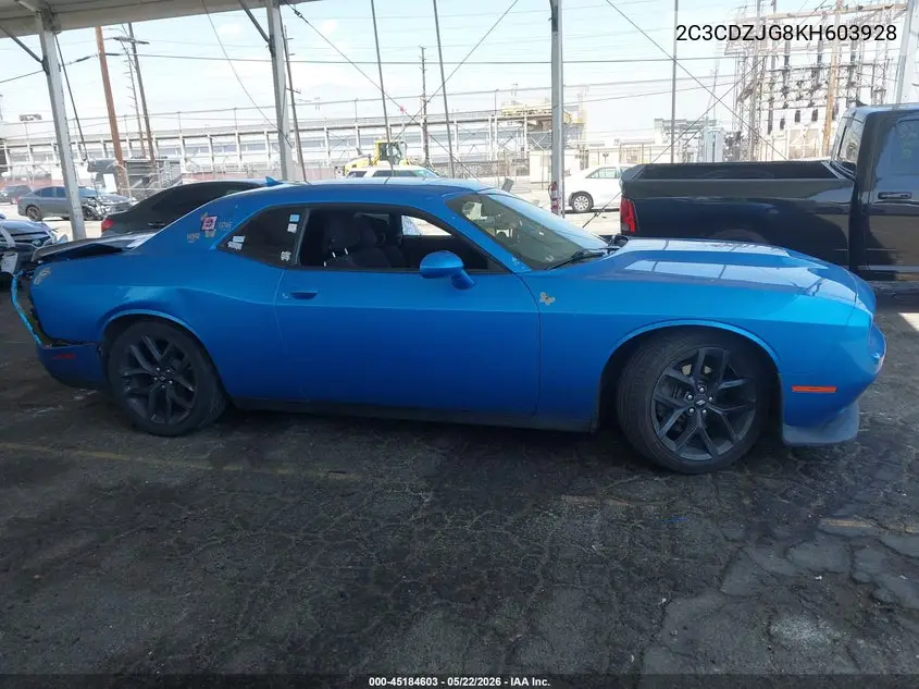 2019 Dodge Challenger Gt VIN: 2C3CDZJG8KH603928 Lot: 45184603