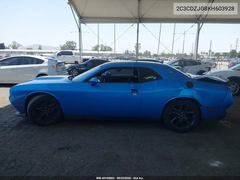 2019 Dodge Challenger Gt VIN: 2C3CDZJG8KH603928 Lot: 45184603