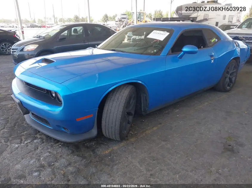 2019 Dodge Challenger Gt VIN: 2C3CDZJG8KH603928 Lot: 45184603