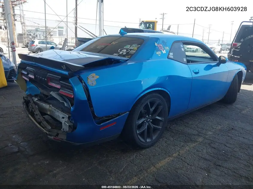 2019 Dodge Challenger Gt VIN: 2C3CDZJG8KH603928 Lot: 45184603