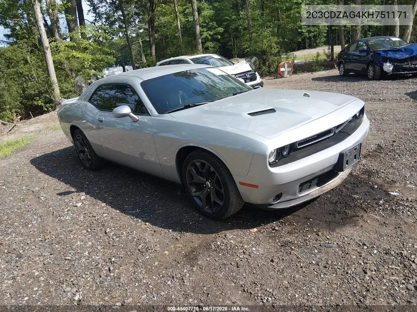 2019 Dodge Challenger Sxt VIN: 2C3CDZAG4KH751171 Lot: 45407715