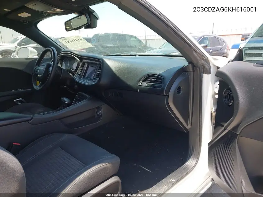 2019 Dodge Challenger Sxt VIN: 2C3CDZAG6KH616001 Lot: 45415403