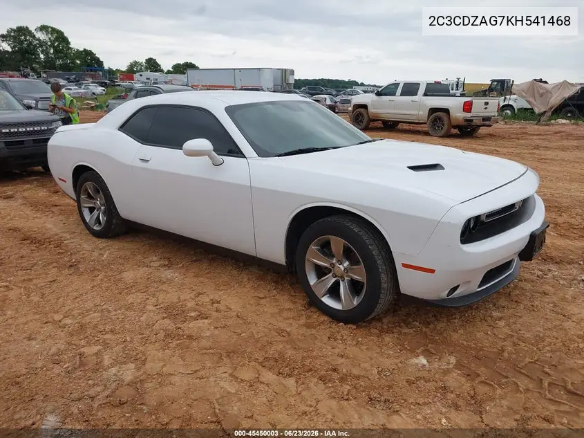 2019 Dodge Challenger Sxt VIN: 2C3CDZAG7KH541468 Lot: 45450003