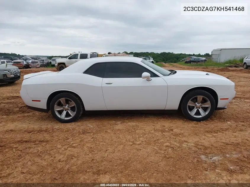 2019 Dodge Challenger Sxt VIN: 2C3CDZAG7KH541468 Lot: 45450003