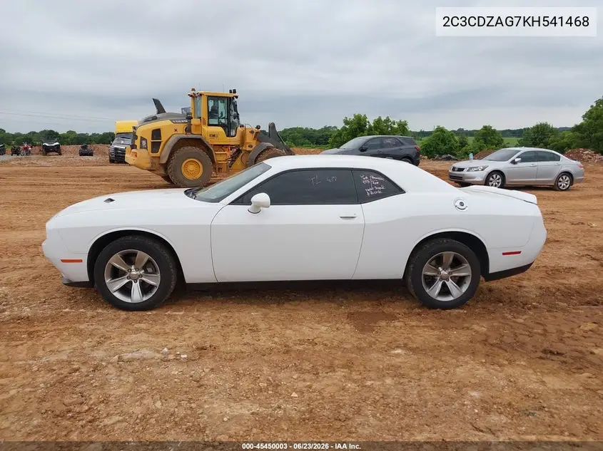 2019 Dodge Challenger Sxt VIN: 2C3CDZAG7KH541468 Lot: 45450003
