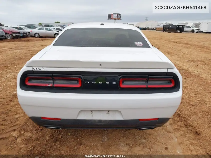 2019 Dodge Challenger Sxt VIN: 2C3CDZAG7KH541468 Lot: 45450003
