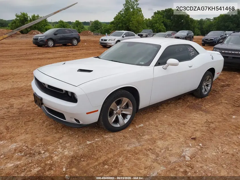 2019 Dodge Challenger Sxt VIN: 2C3CDZAG7KH541468 Lot: 45450003